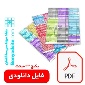 فایل دانلودی لیبل طلایی مباحث 23 جلدی مقررات ملی ساختمان (pdf)